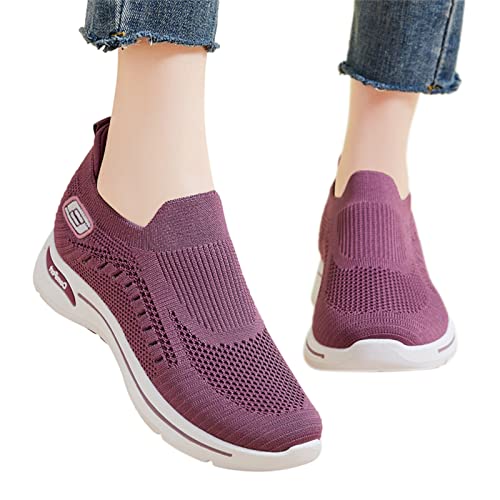 Walkingschuhe Damen Leicht Memory Schaum Schuhe Sneaker Bequeme Vermascht Orthopädische Weite H Atmungsaktiv Wanderschuhe Sportschuhe Schwarz Outdoor von Sunnyuk