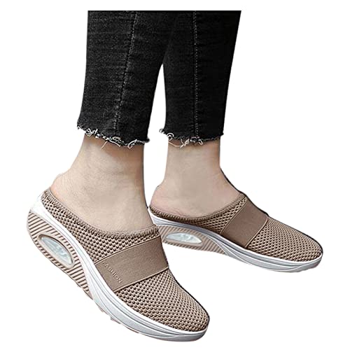 Walkingschuhe Damen Leicht Memory Schaum Sneaker Schuhe Bequeme Atmungsaktiv Orthopädische Vermascht Weite H Fitnessschuhe Trekkingschuhe Schwarz Outdoor von Sunnyuk