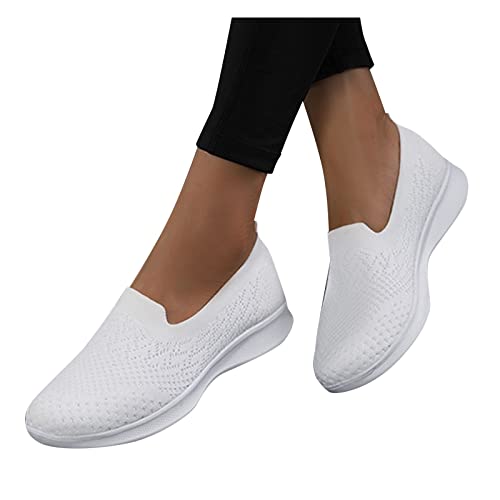 Walkingschuhe Damen mit Dämpfung Leicht Atmungsaktiv Bequeme Sneaker Schuhe Vermascht Memory Schaum Orthopädische Weite H Sportschuhe Turnschuhe Outdoor Schwarz von Sunnyuk