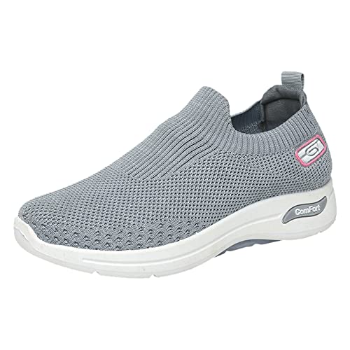 Walkingschuhe Damen mit Dämpfung Orthopädische Schuhe Sommer Leicht Sommerschuhe Bequem Weite H Krankenschwester Schuhe Atmungsaktives Vermascht Wanderschuhe Memory Schaum Sneaker Sandalen von Sunnyuk