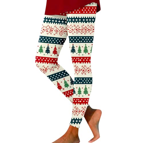 Weihnachts Leggings Damen High Waist Winter Weihnachtsleggings Weihnachtshose Stretch Weihnachtsmotiv Yoga Hosen Warm Festliche Sportleggins Elegante Weihnachtsoutfit von Sunnyuk