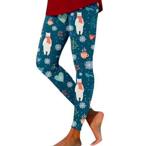 Weihnachts Leggings Damen Warm Winter Weihnachtsleggings Yoga Hosen High Waist Weihnachten Sportleggins Elegante Weihnachtsmotiv Weihnachtsoutfit Stretch Weihnachtshose von Sunnyuk