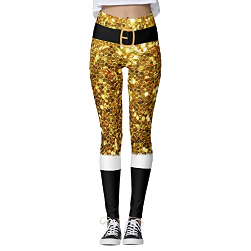 Weihnachtsleggings Damen Stretch High Waist Weihnachts Leggings Sportleggins Warm Festliche Yoga Hosen Elegante Weihnachten Weihnachtsoutfit Winter Weihnachtshose von Sunnyuk