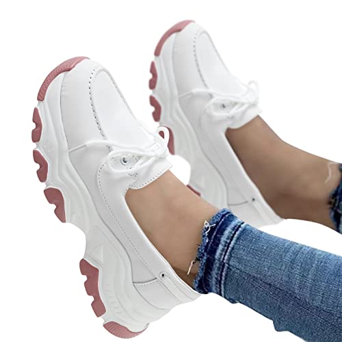 Weiss Sneaker Damen Leder Turnschuhe Wanderschuhe Sale Retro Schuhe Sneakers Schwarz Freizeit Cushion Freizeitsportschuhe Outdoor Jogging Straßenlaufschuhe von Sunnyuk