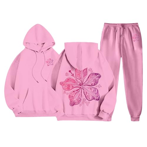 Zweiteiler Damen Jogginganzug,Damen Freizeitanzug 2-Teilig Elegant Sportanzug Warm Kapuzenpullover Hoodie Jogginghose mit Kapuze Baggy Trainingsanzug Set Jogginganzug Hausanzug von Sunnyuk