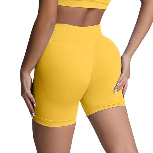 bauchweg Unterhose Damen Baumwolle, Gym Shorts Damen Booty Scrunch Kurz Leggings Invisible Scrunch Butt Lifting Sport Shorts Hoch Taille Push Up Yoga Shorts Radlerhose Sommer Workout Sporthose von Sunnyuk