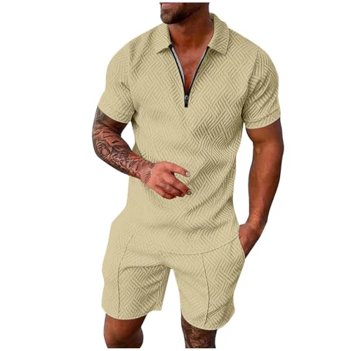 männer sommer outfit set, 2 Teiler Herren Sommer Outfit Zweiteiler Trainingsanzug Kurzarm Reißverschluss Poloshirt und Kurze Hose Set Kleidung Sportanzug Casual Jogginganzug Freizeitanzug Sport Anzug männer sommer outfit set, 2 Teiler Herren Sommer Outfit Zweiteiler Trainingsanzug Kurzarm Reißverschluss Poloshirt und Kurze Hose Set Kleidung Sportanzug Casual Jogginganzug Freizeitanzug Sport Anzug von Sunnyuk