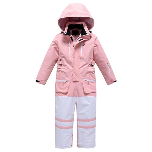 schneeanzug 110 jungen, Schneeanzug Kinder Mädchen Jungen Verdickt Warm Schneeoverall Wasserdicht mit Kapuze Skianzüge Skioverall Einteilige Winddicht Schneeanzüge Softshellanzug Outdoor von Sunnyuk