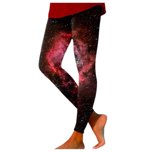 weltall kostüm Damen große größen, Galaxie Glitzer Leggings Damen 3D Sternenhimmel Drucken Yoga Leggings Sportleggins Lang Zumba Bunte Leggings Strumpfhose Workout Shiny Yogahose Weltall Kostüm Damen von Sunnyuk