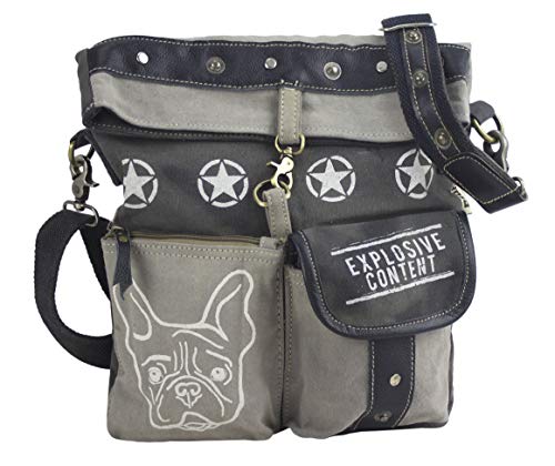 Sunsa Damen Tasche. Hund Liebhaber Umhängetasche Handtasche. Bag aus Canvas & Leder. Schultertasche Damentasche in Vintage Stil. Crossbody mit Hundeaufdruck Sunsa Damen Tasche. Hund Liebhaber Umhängetasche Handtasche. Bag aus Canvas & Leder. Schultertasche Damentasche in Vintage Stil. Crossbody mit Hundeaufdruck von Sunsa