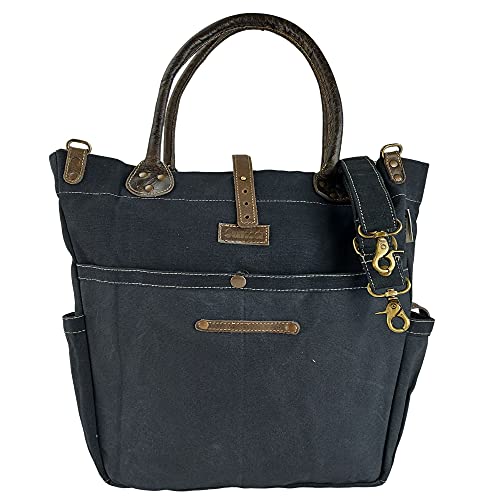 Sunsa Damen groß Handtasche. Shopper aus Canvas & Leder. Schwarze Nachhaltige Schultertasche für Ordner A4 geeignet Sunsa Damen groß Handtasche. Shopper aus Canvas & Leder. Schwarze Nachhaltige Schultertasche für Ordner A4 geeignet von Sunsa