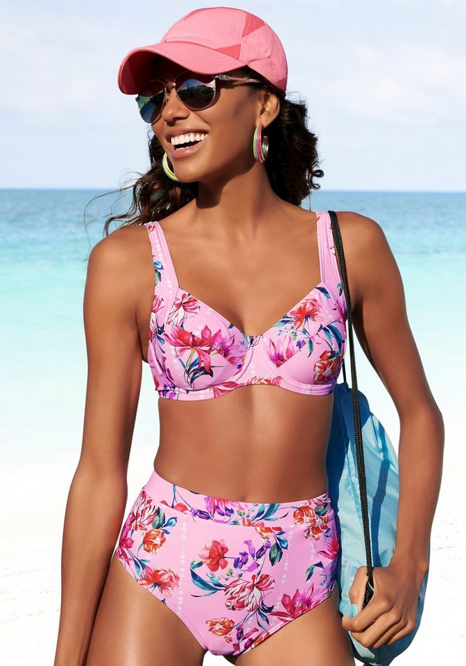 Sunseeker Highwaist-Bikini-Hose Modern mit floralem Design von Sunseeker