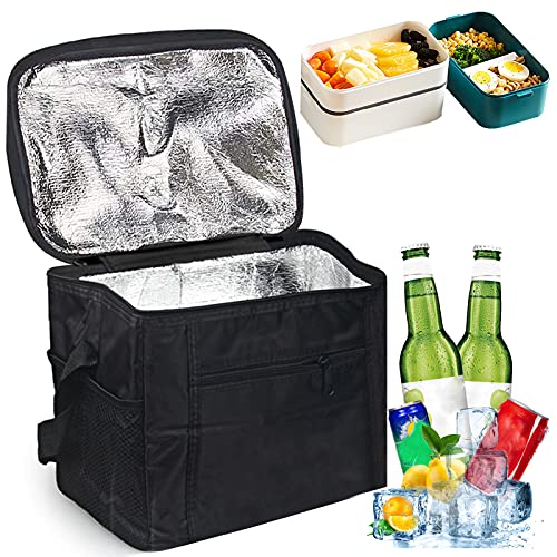 Sunshine smile Kühltasche Faltbar,Picknicktasche Kühltasche,Thermotasche Klein,Isoliertasche Lunch,Kühltasche Eistasche,Lunch Tasche,Kühlbox für Picknick 10L (schwarz) von Sunshine smile