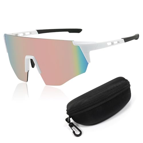 Sunshinestar Schnelle Brille Weiß, Fahrradbrille Herren Damen Sonnenbrille UV400 Schutz Winddicht Anti-Beschlag, Für Sportbrille Radfahren MTB Rennrad Ski Laufen Angeln Golf Rave Outdoor-Aktivitäten Sunshinestar Schnelle Brille Weiß, Fahrradbrille Herren Damen Sonnenbrille UV400 Schutz Winddicht Anti-Beschlag, Für Sportbrille Radfahren MTB Rennrad Ski Laufen Angeln Golf Rave Outdoor-Aktivitäten von Sunshinestar