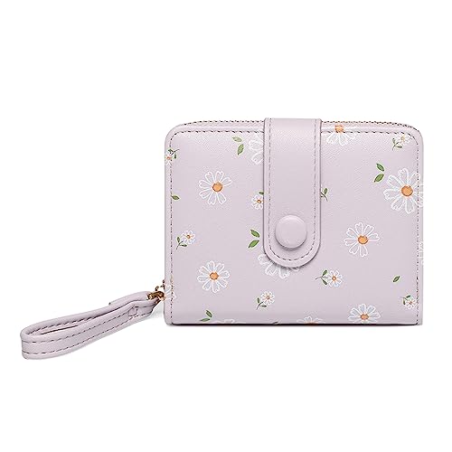 Sunwel Fashion Geldbörse mit niedlichem Gänseblümchen-Aufdruck, mit Reißverschluss außen, Münzgeldbörse, Faltbörse mit Kreditkartenfach und Ausweisfenster, Violett, Modern Sunwel Fashion Geldbörse mit niedlichem Gänseblümchen-Aufdruck, mit Reißverschluss außen, Münzgeldbörse, Faltbörse mit Kreditkartenfach und Ausweisfenster, Violett, Modern von Sunwel Fashion