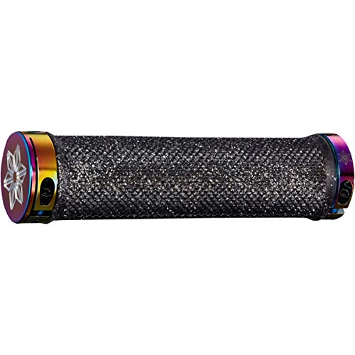 Supacaz Unisex – Erwachsene Grips-Diamond Kush-Black w/Oil Slick DH Star Ringz Lenkergriffe, Schwarz, Uni von Supacaz