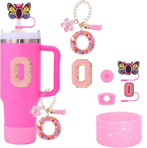 Cup Zubehör Set für Stanley Cup - Tumbler Anfangsbuchstabe Personalisiert Dekorationen Silikon Abdeckung, Cup Stiefel, Silikonmanschette Accessories für Cup 800ML-1000ML Buchstabe O Cup Zubehör Set für Stanley Cup - Tumbler Anfangsbuchstabe Personalisiert Dekorationen Silikon Abdeckung, Cup Stiefel, Silikonmanschette Accessories für Cup 800ML-1000ML Buchstabe O von Supchamp