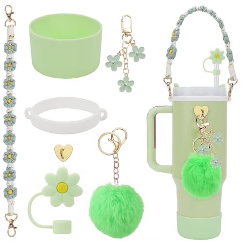 Supchamp Cup Zubehör Set für Stanley Cup - Wasserflasche Griff Riemen, Silikon Abdeckung, Cup Stiefel, Silikonmanschette Accessories für Stanley Cup 800ML-1000ML Tumbler Grün Supchamp Cup Zubehör Set für Stanley Cup - Wasserflasche Griff Riemen, Silikon Abdeckung, Cup Stiefel, Silikonmanschette Accessories für Stanley Cup 800ML-1000ML Tumbler Grün von Supchamp