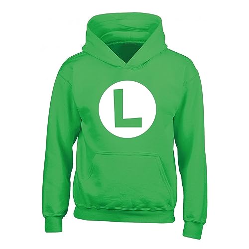 Super Mario Unisex Sweater mit Kapuze Luigi Badge grün Super Mario Unisex Sweater mit Kapuze Luigi Badge grün von Heroes Inc.