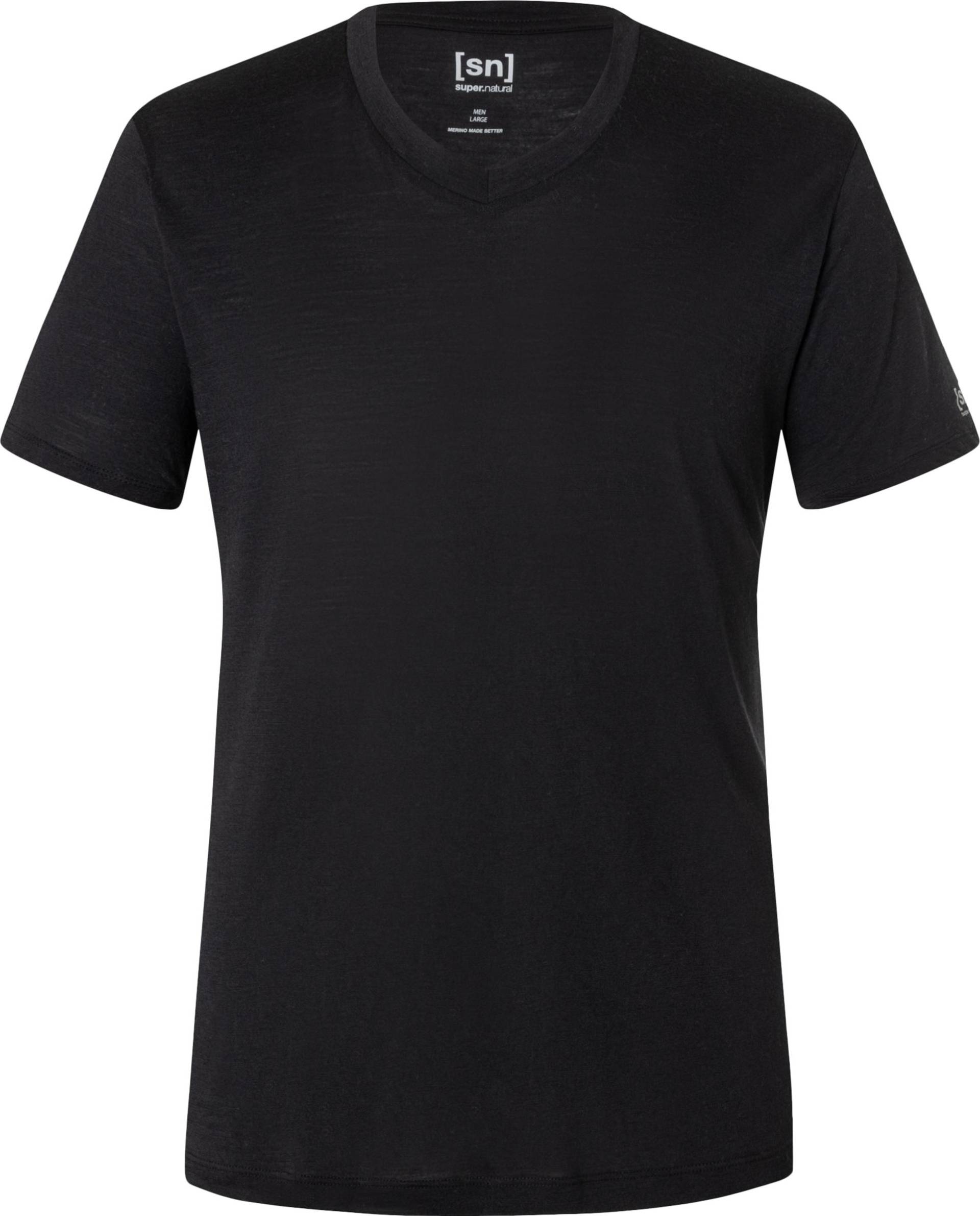 Super Natural, Herren, Funktionsshirt, Sierra 140 V Neck (XXL), Schwarz, XXL von Super Natural