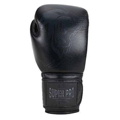 Super Pro Unisex – Erwachsene Legend Boxhandschuhe, Schwarz, 16 oz von Super Pro Combat Gear