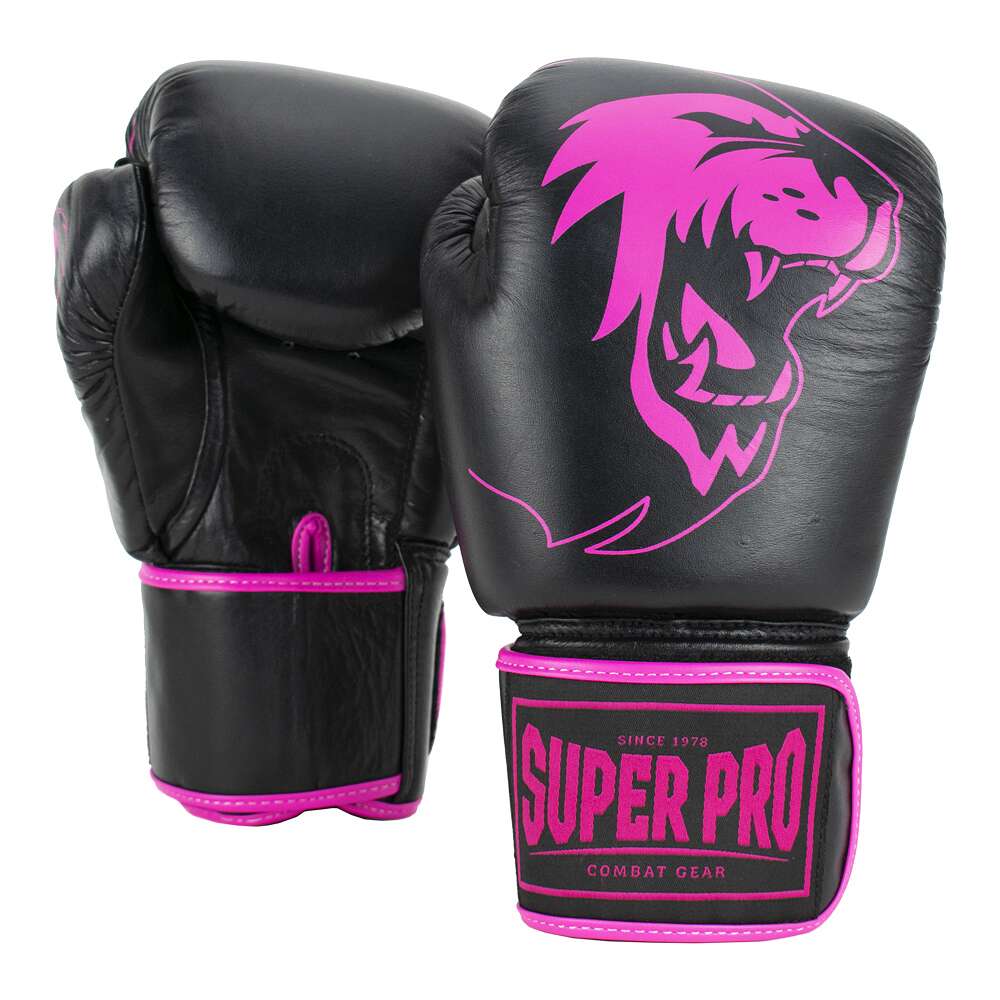 Super Pro Boxhandschuhe "Warrior", 16 oz., Schwarz-Weiß von Super Pro