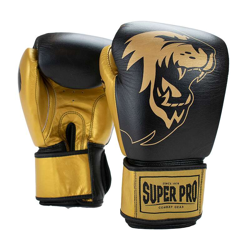 Super Pro Boxhandschuhe "Undisputed", Größe S, Schwarz-Gold von Super Pro