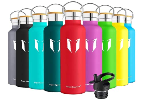 Super Sparrow Trinkflasche Edelstahl -350ml- Auslaufsicher Thermoskanne, BPA-Frei Wasserflasche - Kohlensäure Thermosflasche für Kinder, Sport, Schule, Fitness, Camping von Super Sparrow