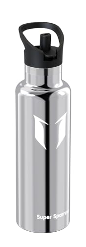 Super Sparrow Trinkflasche Edelstahl 18/10 - Ultraleicht Thermobecher - 750ml - Standardmund Stroh-Deckel - BPA-Frei Thermoskanne, Thermosflasche für Sport, Travel, Schule, Outdoor von Super Sparrow