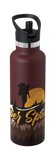 Super Sparrow Trinkflasche Edelstahl - Ultraleicht Thermobecher - 750ml - Standardmund Stroh-Deckel - BPA-Frei Thermoskanne, Thermosflasche für Sport, Travel, Schule, Outdoor von Super Sparrow