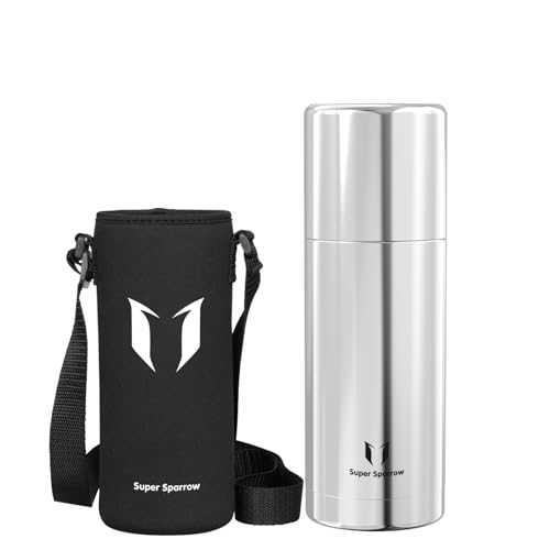 Super Sparrow Trinkflasche Edelstahl - Thermoskanne - 750ml - BPA-Frei Thermosflasche - Isolierflasche Auslaufsicherer Deckel Fungiert als Trinkbecher Super Sparrow Trinkflasche Edelstahl - Thermoskanne - 750ml - BPA-Frei Thermosflasche - Isolierflasche Auslaufsicherer Deckel Fungiert als Trinkbecher von Super Sparrow