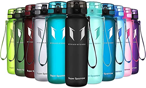 Super Sparrow Trinkflasche - Tritan Wasserflasche - 1000ml - BPA-frei - Ideale Sportflasche - Sport, Wasser, Fahrrad, Fitness, Uni, Outdoor - Leicht, Nachhaltig von Super Sparrow