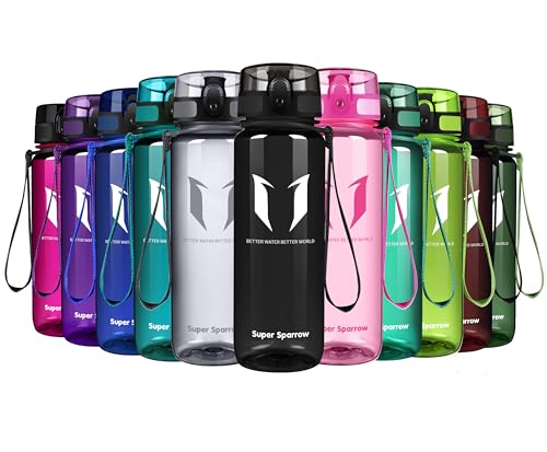 Super Sparrow Trinkflasche - Tritan Wasserflasche - 500ml - BPA-frei - Ideale Sportflasche - Sport, Wasser, Fahrrad, Fitness, Uni, Outdoor - Leicht, Nachhaltig von Super Sparrow