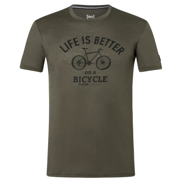 super.natural - Better Bike Tee - Merinoshirt Gr 46 - S braun von Super.Natural