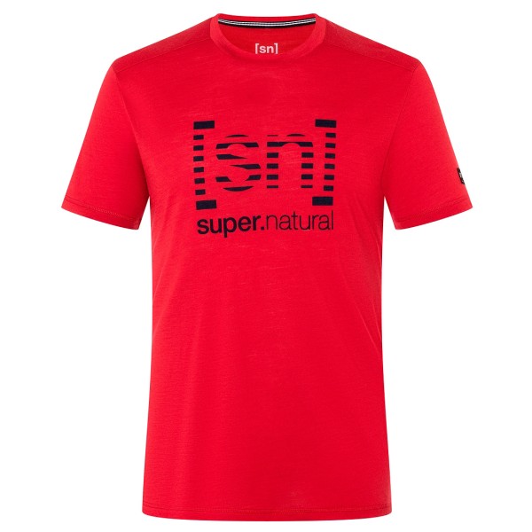 super.natural - Grid Logo Tee - Merinoshirt Gr 46 - S rot von Super.Natural