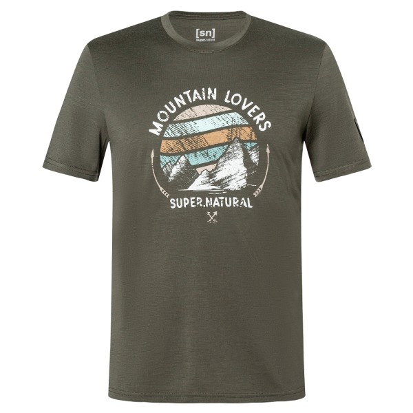 super.natural - Northern Lights Bio Jersey Tee - Merinoshirt Gr 52 - L braun von Super.Natural