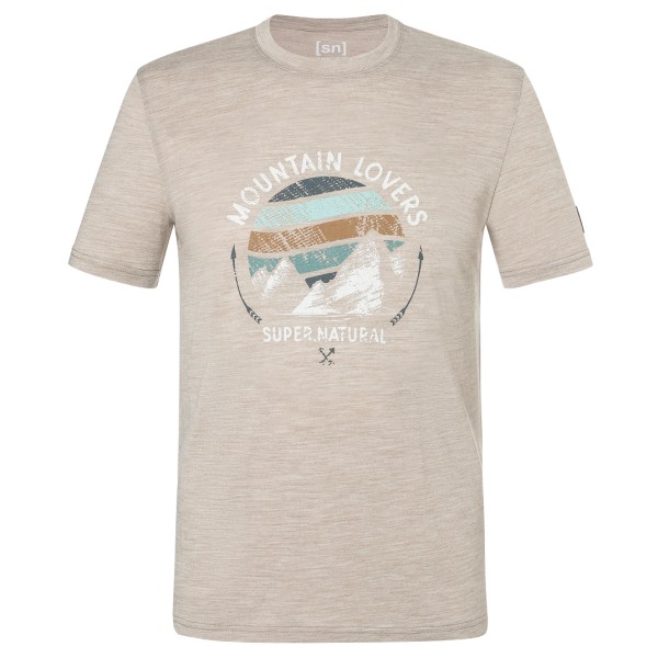 super.natural - Northern Lights Tee - Merinoshirt Gr 48/50 - M beige/grau von Super.Natural