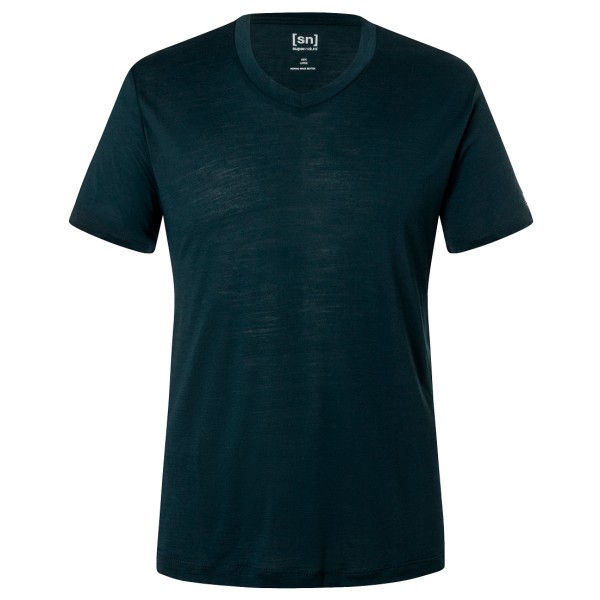 super.natural - Sierra 140 V Neck - T-Shirt Gr 46 - S;48/50 - M;52 - L;54 - XL;56 - XXL;58 - 3XL blau/schwarz;schwarz;weiß von Super.Natural