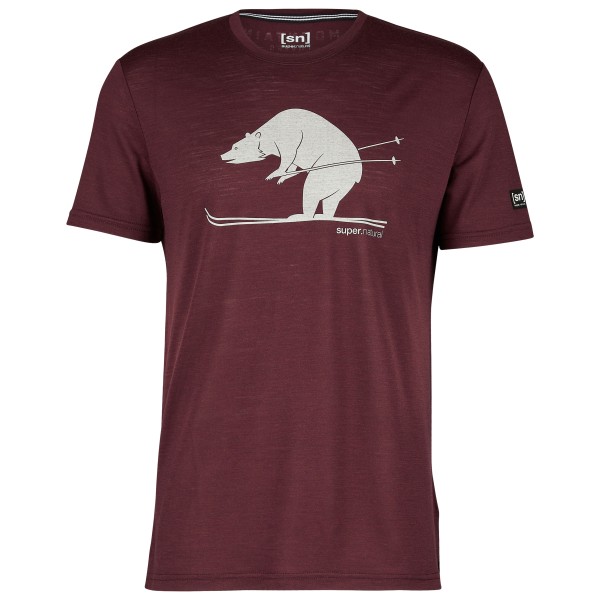 super.natural - Skiing Bear Tee - Merinoshirt Gr L;M;S;XL;XXL dark ivy /schwarz von Super.Natural