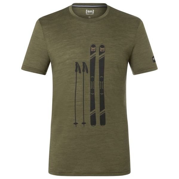 super.natural - Skiing Gear Tee - Merinoshirt Gr L oliv von Super.Natural