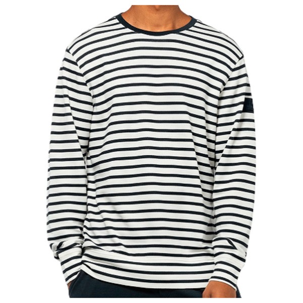 super.natural - Solution Stripe Bio Crew - Merinopullover Gr 56 - XXL grau/weiß von Super.Natural