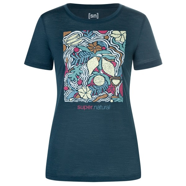 super.natural - Women's Dolce Vita Tee - Merinoshirt Gr L blau von Super.Natural