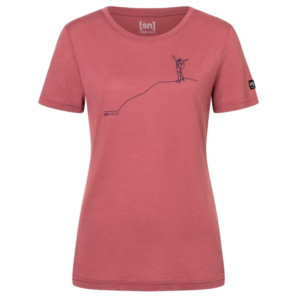 super.natural - Women's Gipfelglück Tee - Merinoshirt Gr XS rosa/rot von Super.Natural