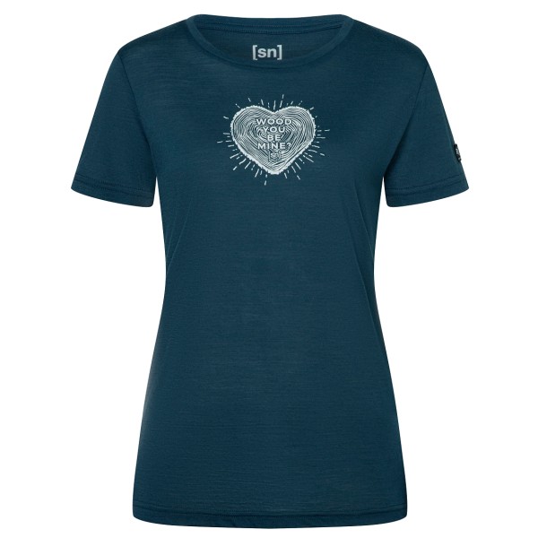 super.natural - Women's Heartwood Tee - Merinoshirt Gr 38 - M blau von Super.Natural