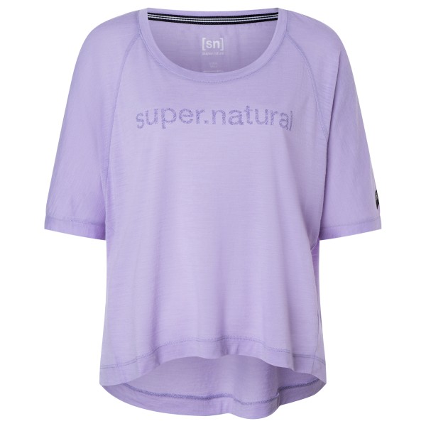 super.natural - Women's Liquid FloTee - Merinoshirt Gr 40 - L lila von Super.Natural