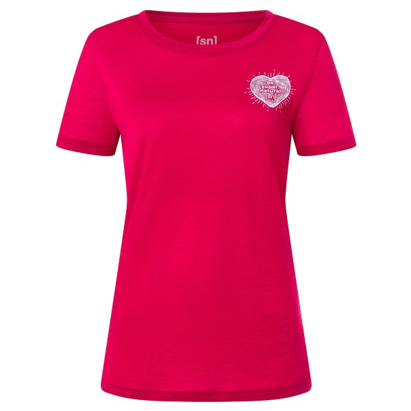 super.natural - Women's Little Heartwood Tee - Merinoshirt Gr S rot von Super.Natural