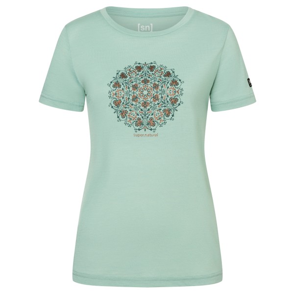 super.natural - Women's Ornament Tee - Merinoshirt Gr M grün von Super.Natural