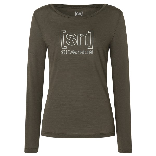 super.natural - Women's The Essential Logo L/S - Longsleeve Gr M braun von Super.Natural