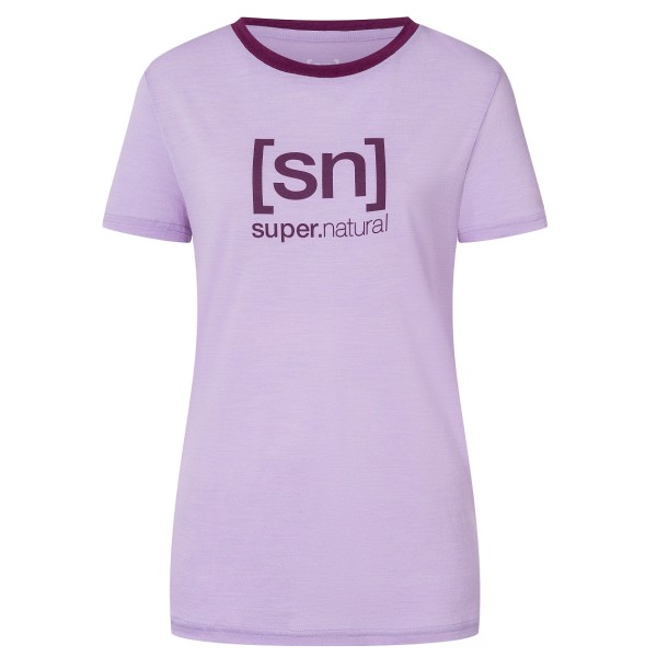 super.natural - Women's The Essential Logo Tee - Merinoshirt Gr XS lila von Super.Natural