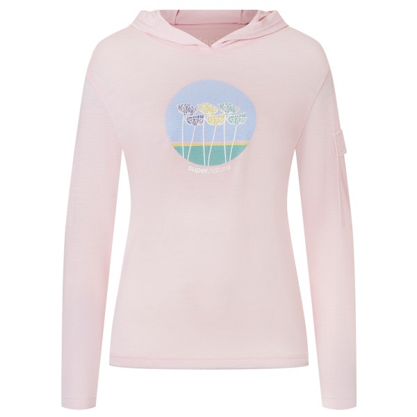 super.natural - Women's Tulips Light Print Hoodie - Merinohoodie Gr L rosa super.natural - Women's Tulips Light Print Hoodie - Merinohoodie Gr L rosa von Super.Natural